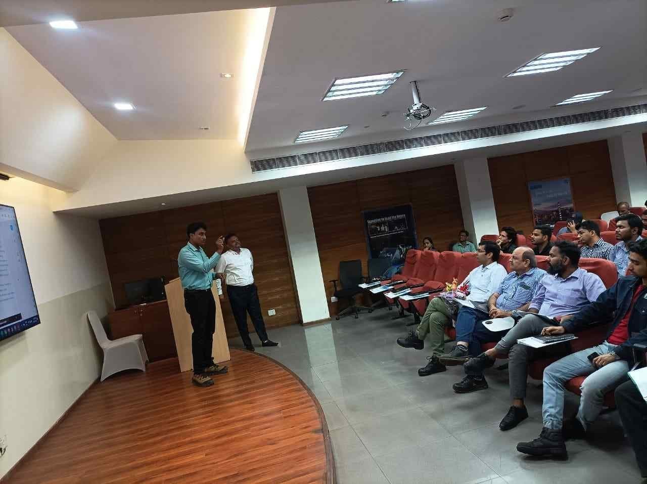 Shree team member presenting product training material