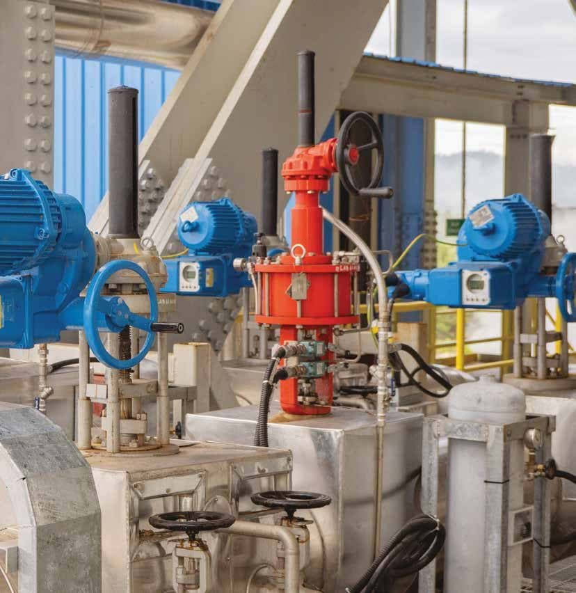 Industrial valve and motor installation at a client site
